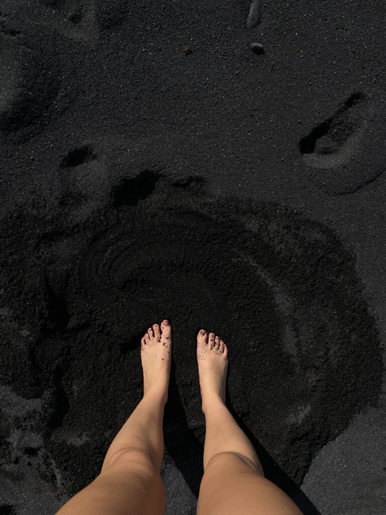 Voyage, Lanzarote, plage de sable noir